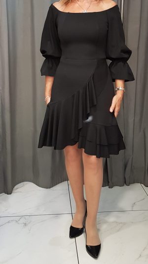 Φόρεμα μίνι μαύρο με βολάν 2009