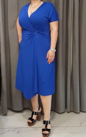 Casual,midi,wrap dress,in royal blue,size 52,2038