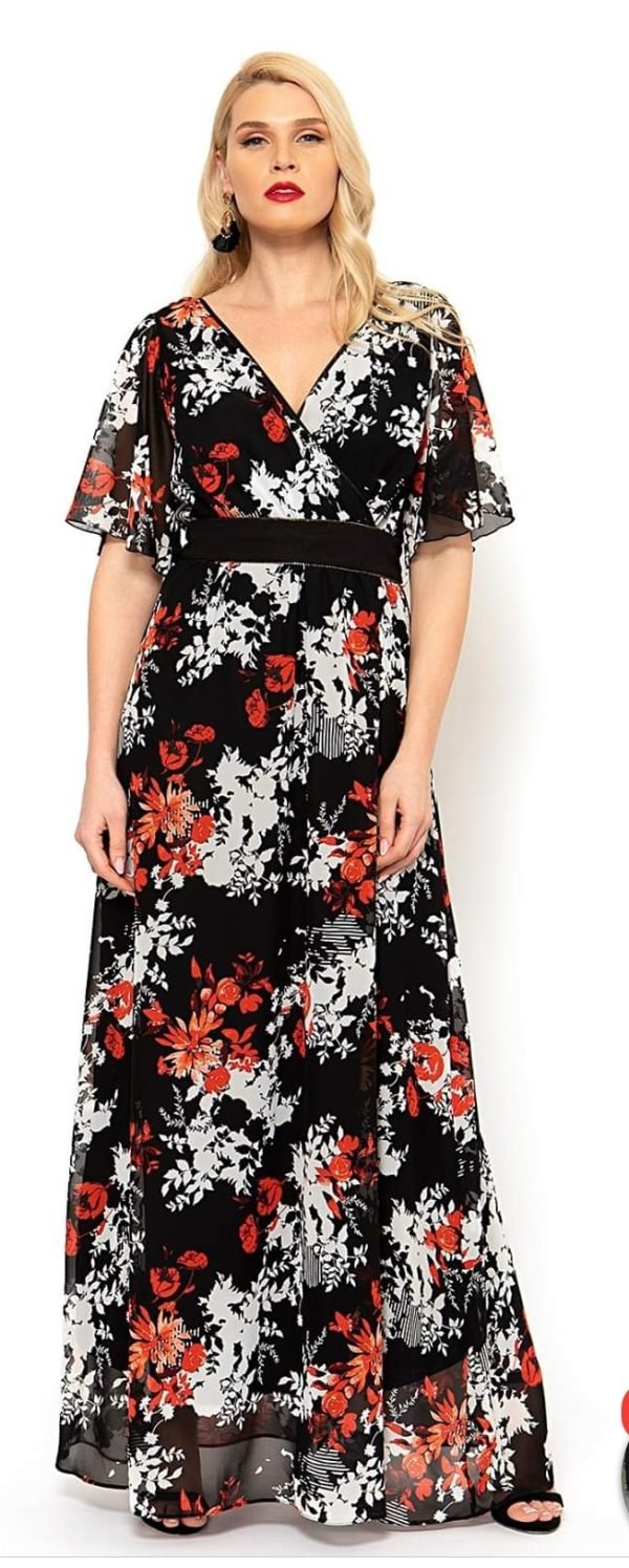 Fantastic floral print,wrap,maxi dress,3125