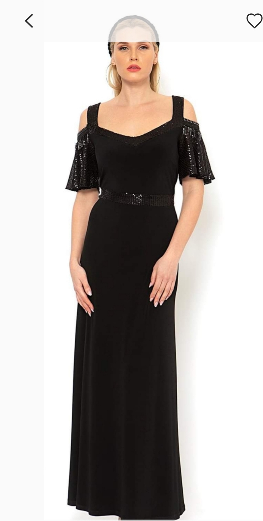 Φόρεμα μάξι με ανοικτούς ώμους,μαύρο,με πούλιες,μεγάλο μέγεθος 3135