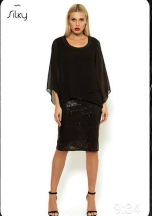 Spangled black muslin dress,sizes 52,56,3164