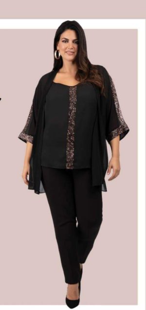 Muslin top with cardigan,spangled in gold,in the front,on the sleeves,on the shoulders,sizes 56,60,3286